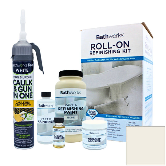 Roll-On Kit with Non-Slip and Caulk &amp; Gun in One